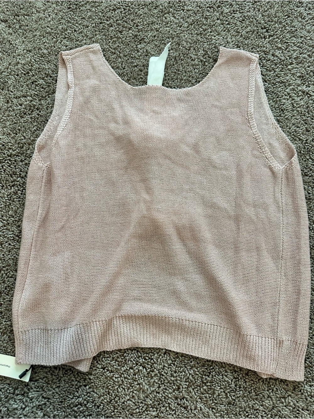 Commense Pink Knit Tie Front Bow Sweater Vest Top Small NWT Coquette (fits med) - Picture 3 of 4